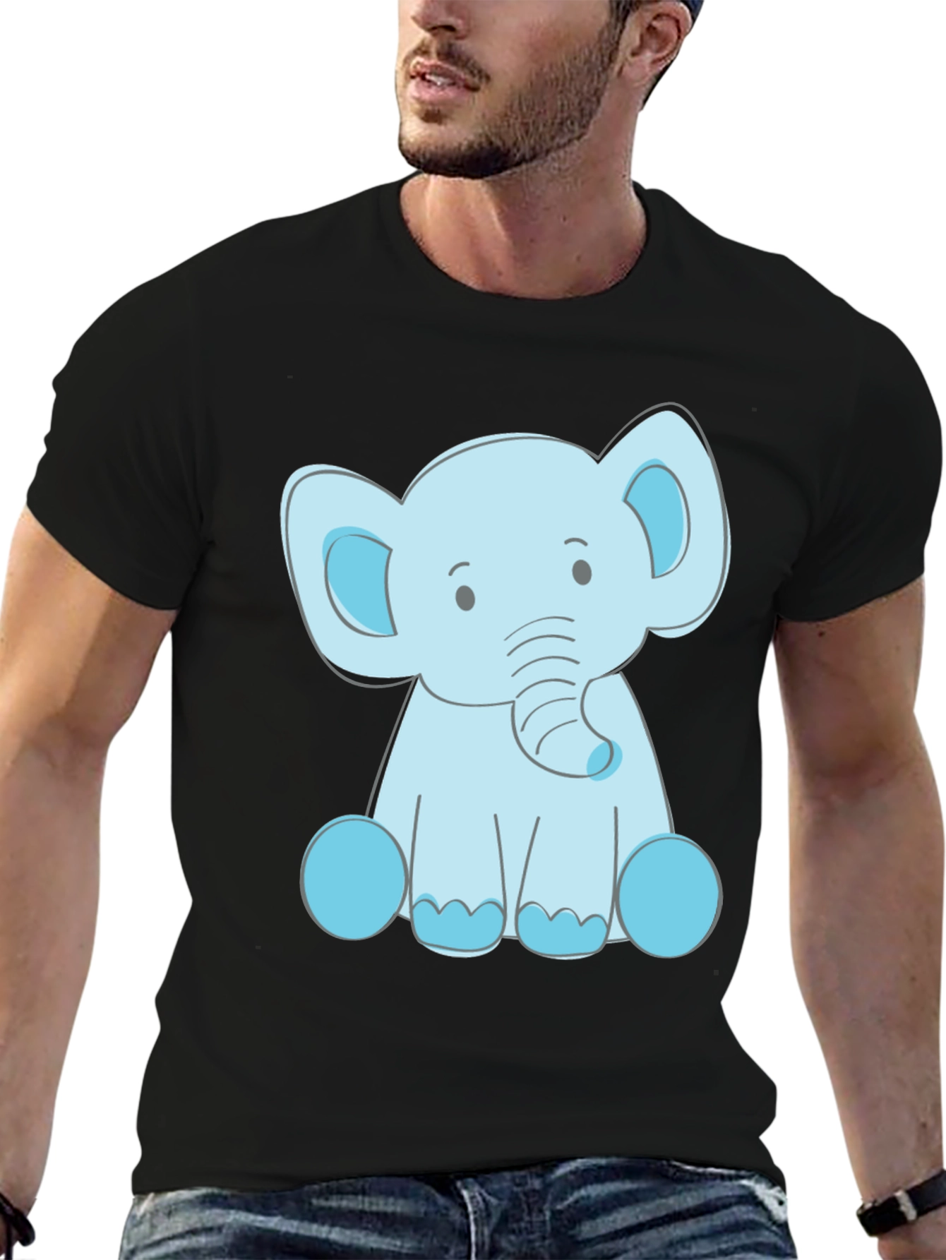 Cute Elephant Graphic Tee - Soft Cotton Blend