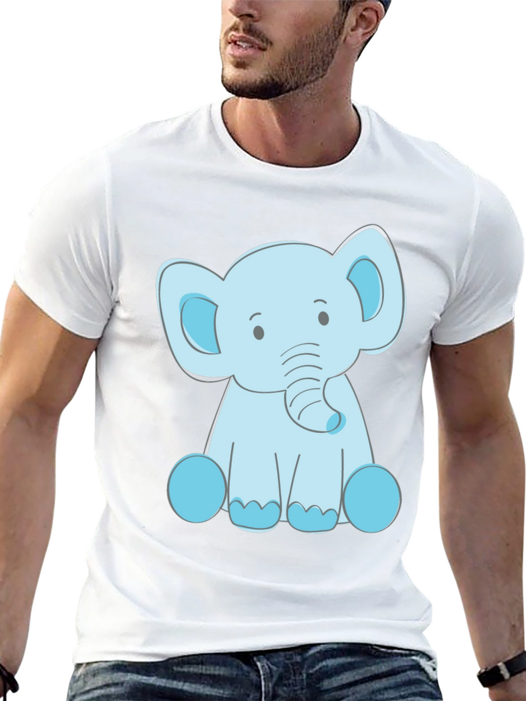 Cute Elephant Graphic Tee - Soft Cotton Blend