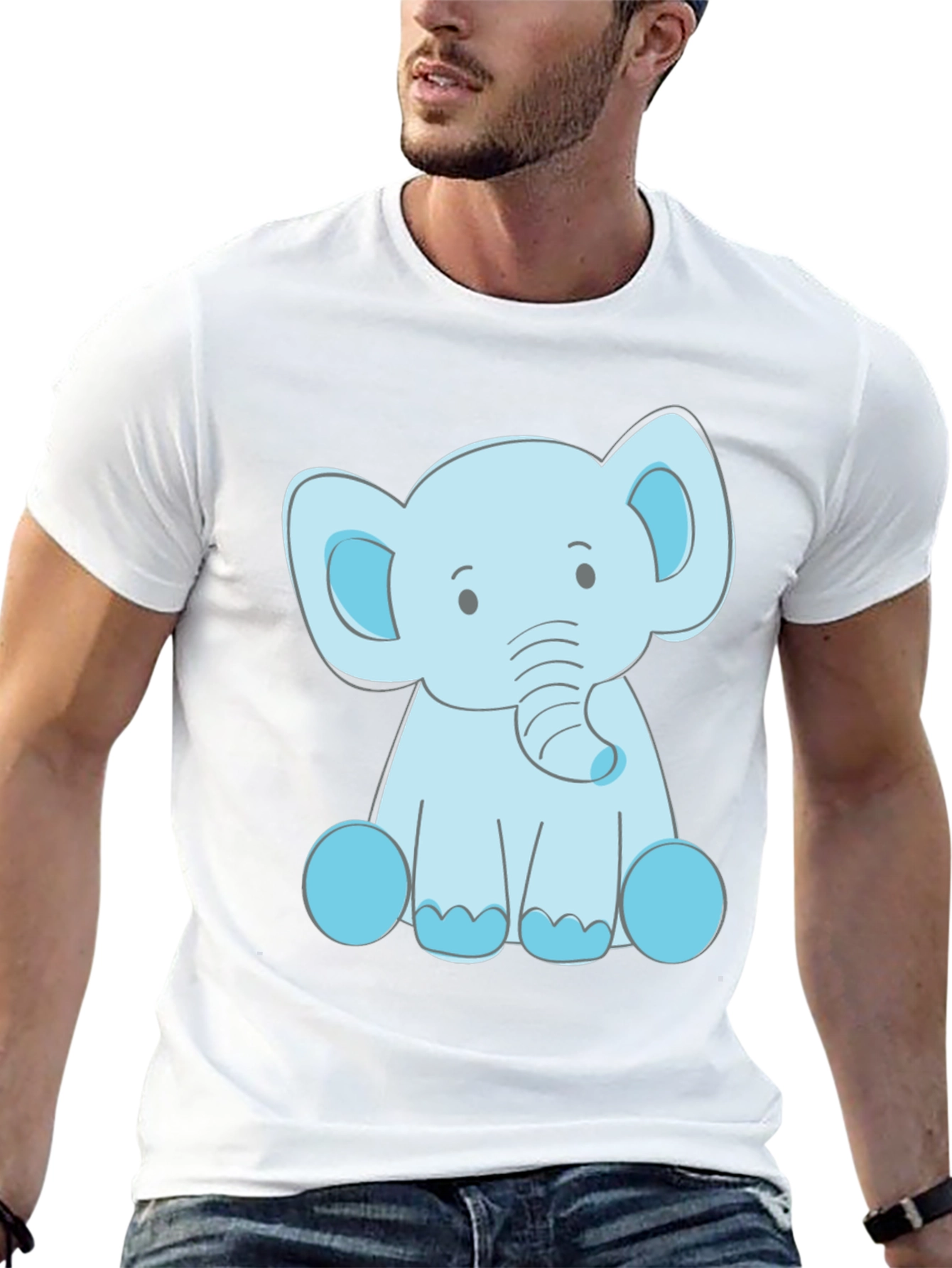 Cute Elephant Graphic Tee - Soft Cotton Blend