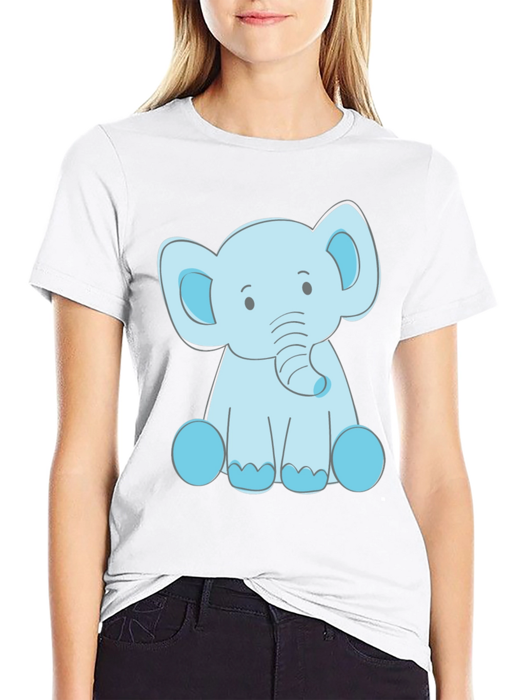 Cute Elephant Graphic Tee - Soft Cotton Blend
