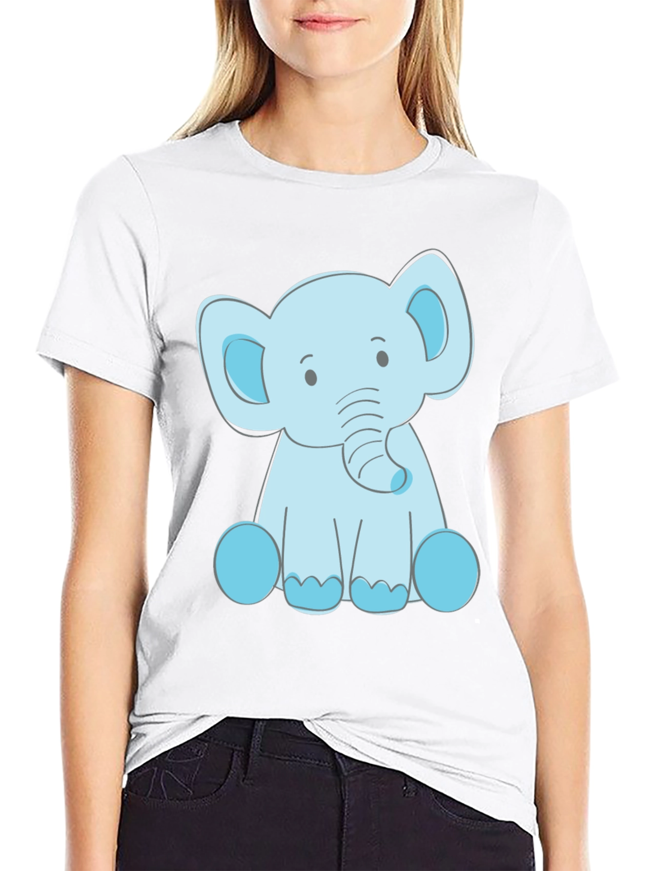 Cute Elephant Graphic Tee - Soft Cotton Blend