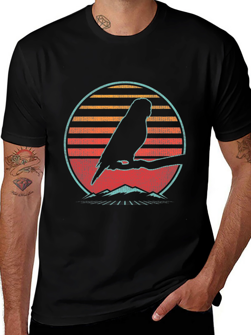 Retro Parrot Silhouette T-Shirt
