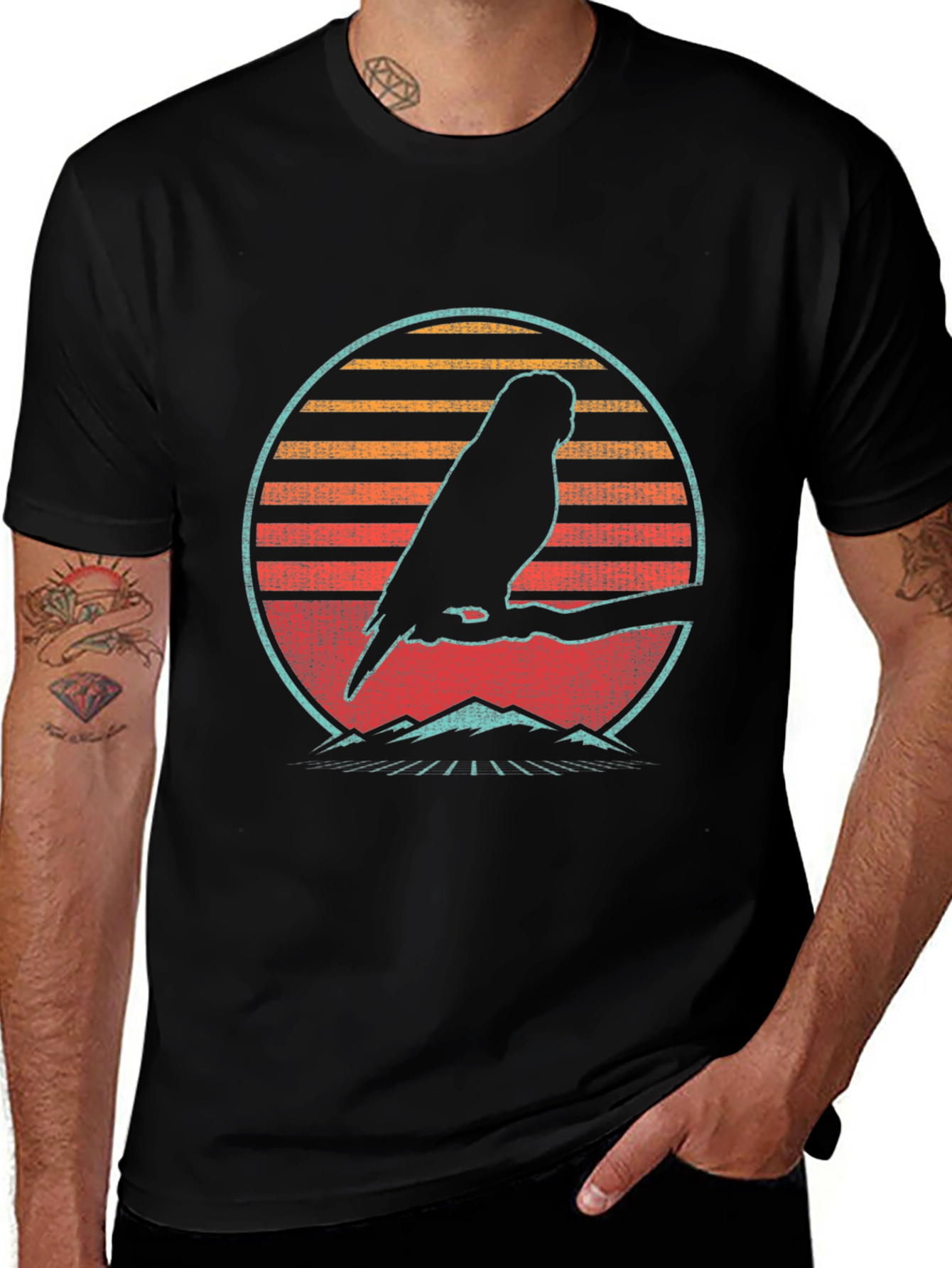 Retro Parrot Silhouette T-Shirt
