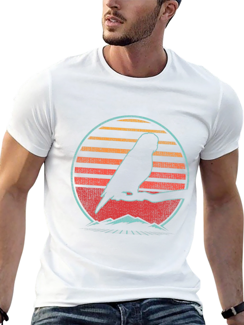 Retro Parrot Silhouette T-Shirt