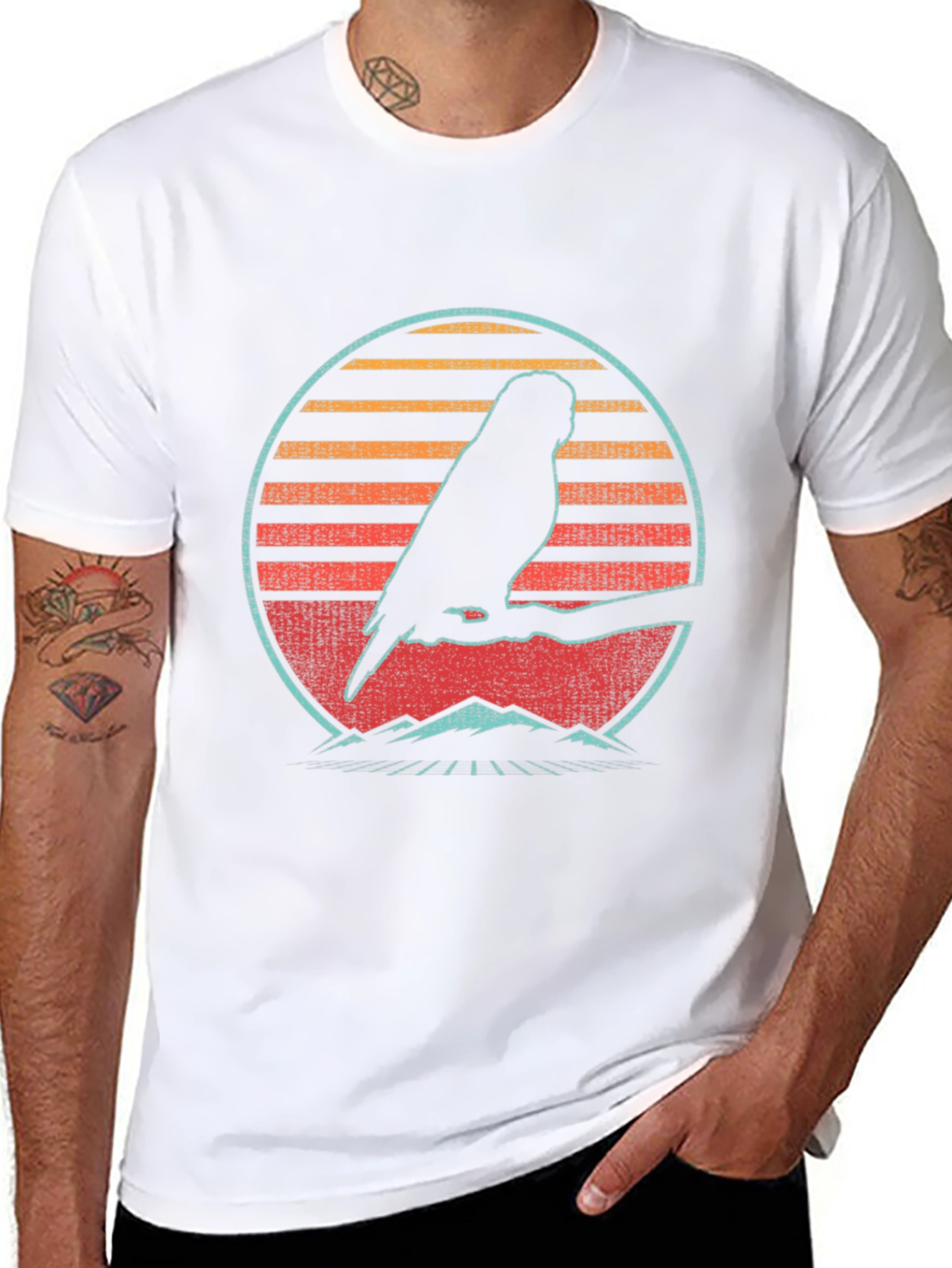 Retro Parrot Silhouette T-Shirt