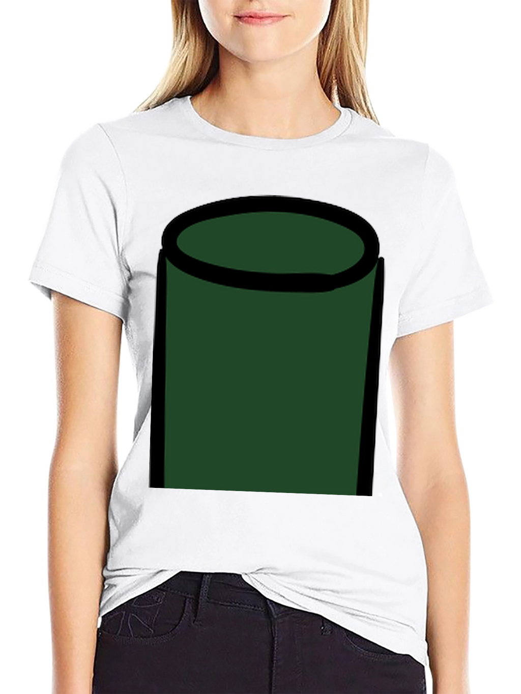 Abstract Green Tube Graphic T-Shirt