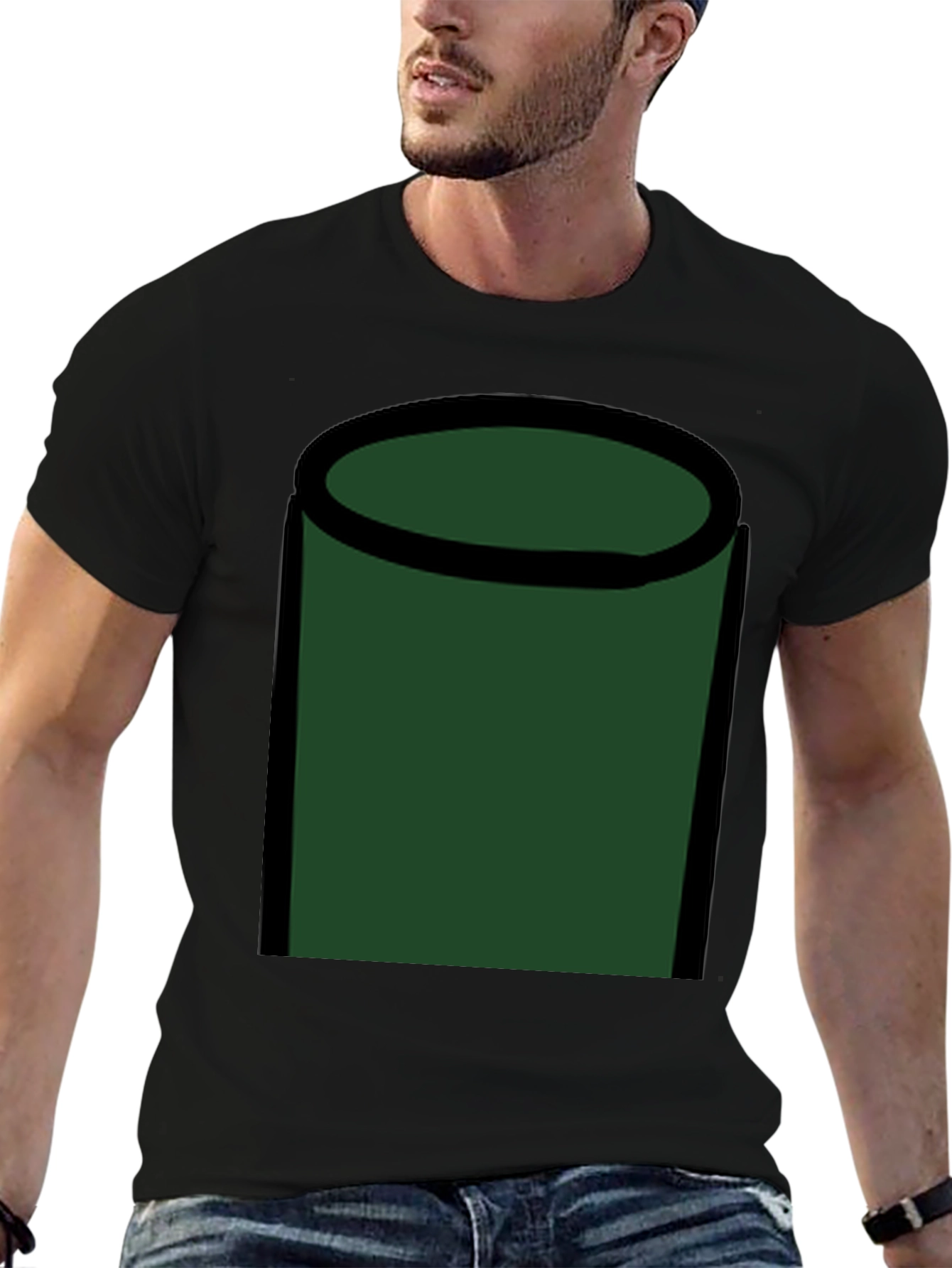 Abstract Green Tube Graphic T-Shirt