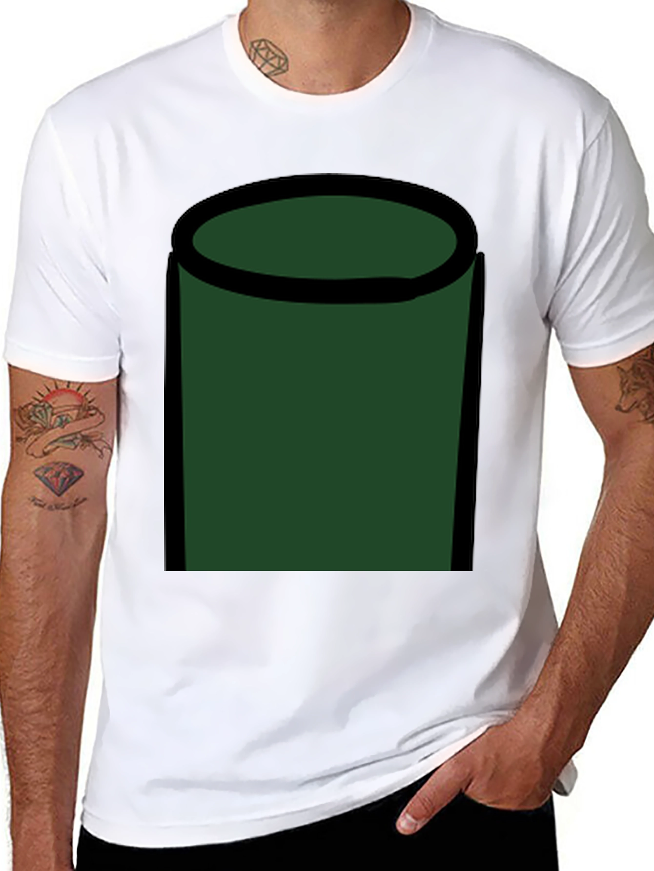 Abstract Green Tube Graphic T-Shirt