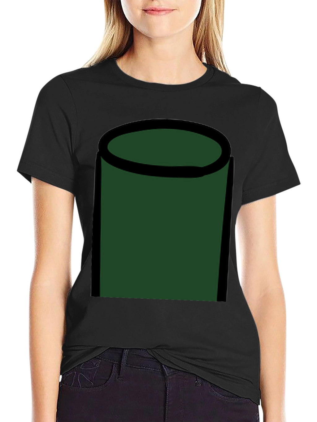 Abstract Green Tube Graphic T-Shirt