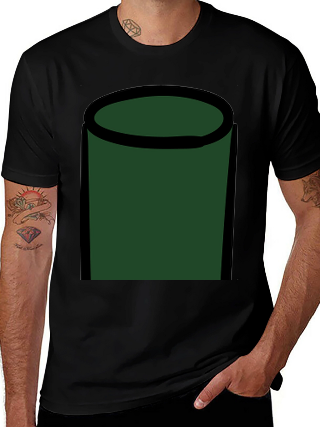 Abstract Green Tube Graphic T-Shirt