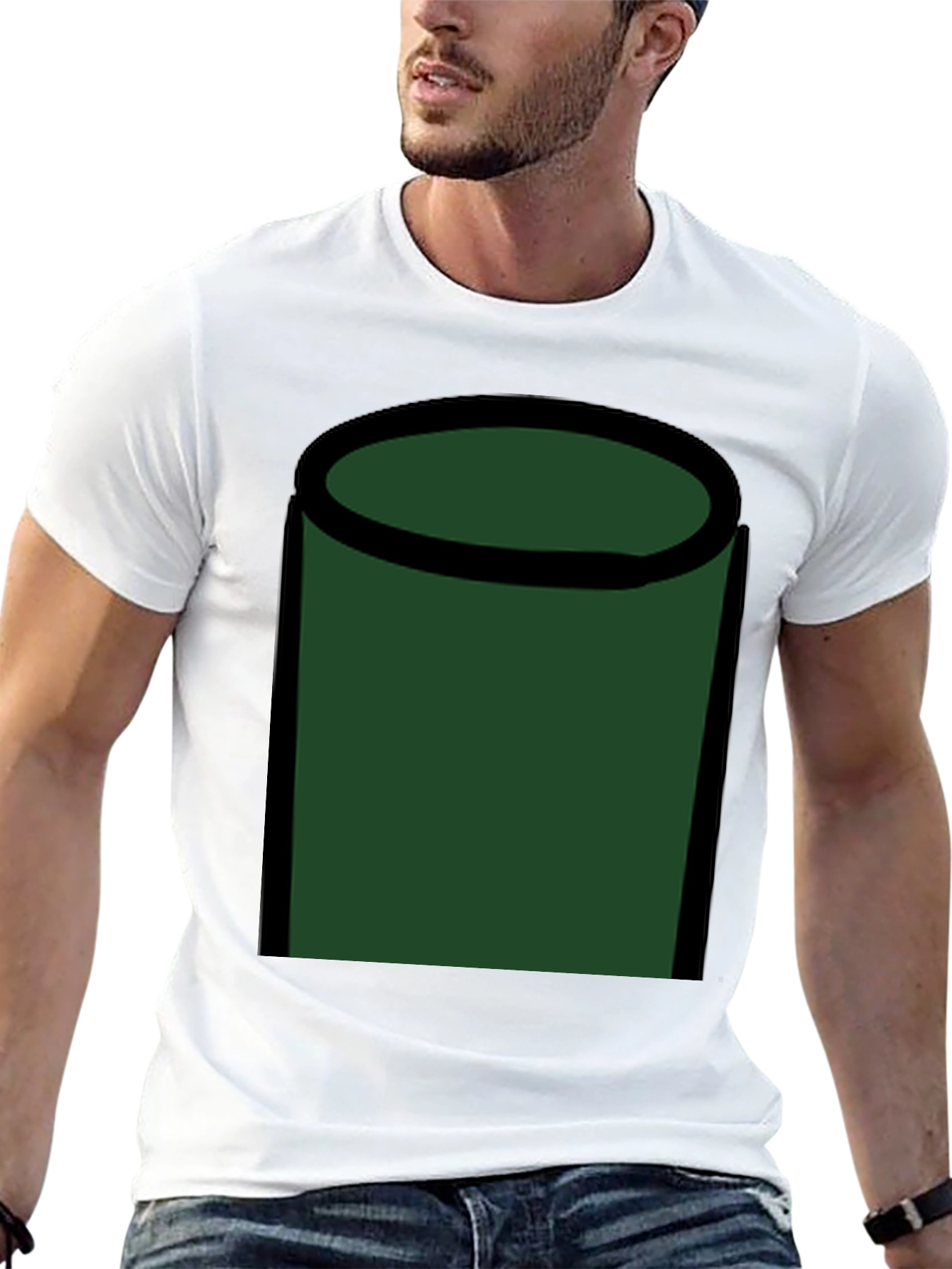 Abstract Green Tube Graphic T-Shirt