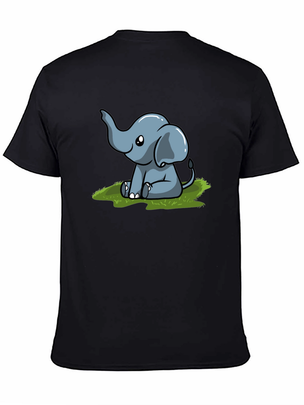 Cute Elephant Graphic T-Shirt - Black