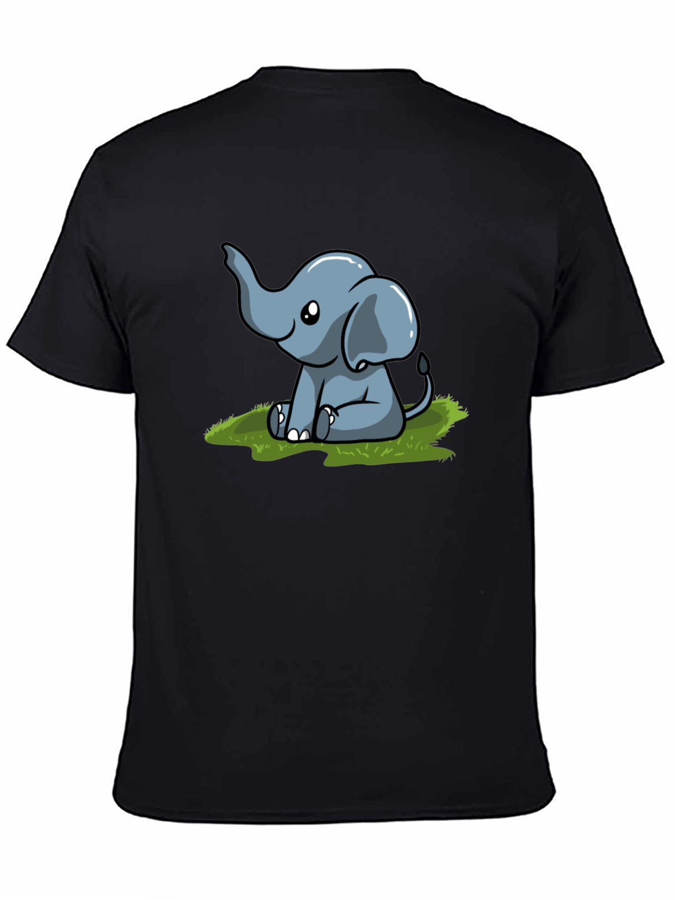 Cute Elephant Graphic T-Shirt - Black
