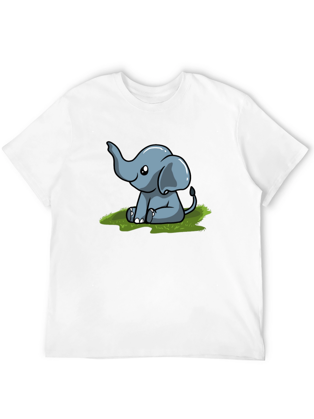 Cute Elephant Graphic T-Shirt - Black