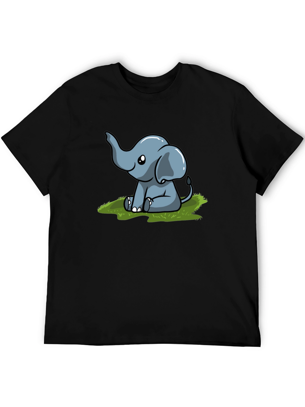 Cute Elephant Graphic T-Shirt - Black