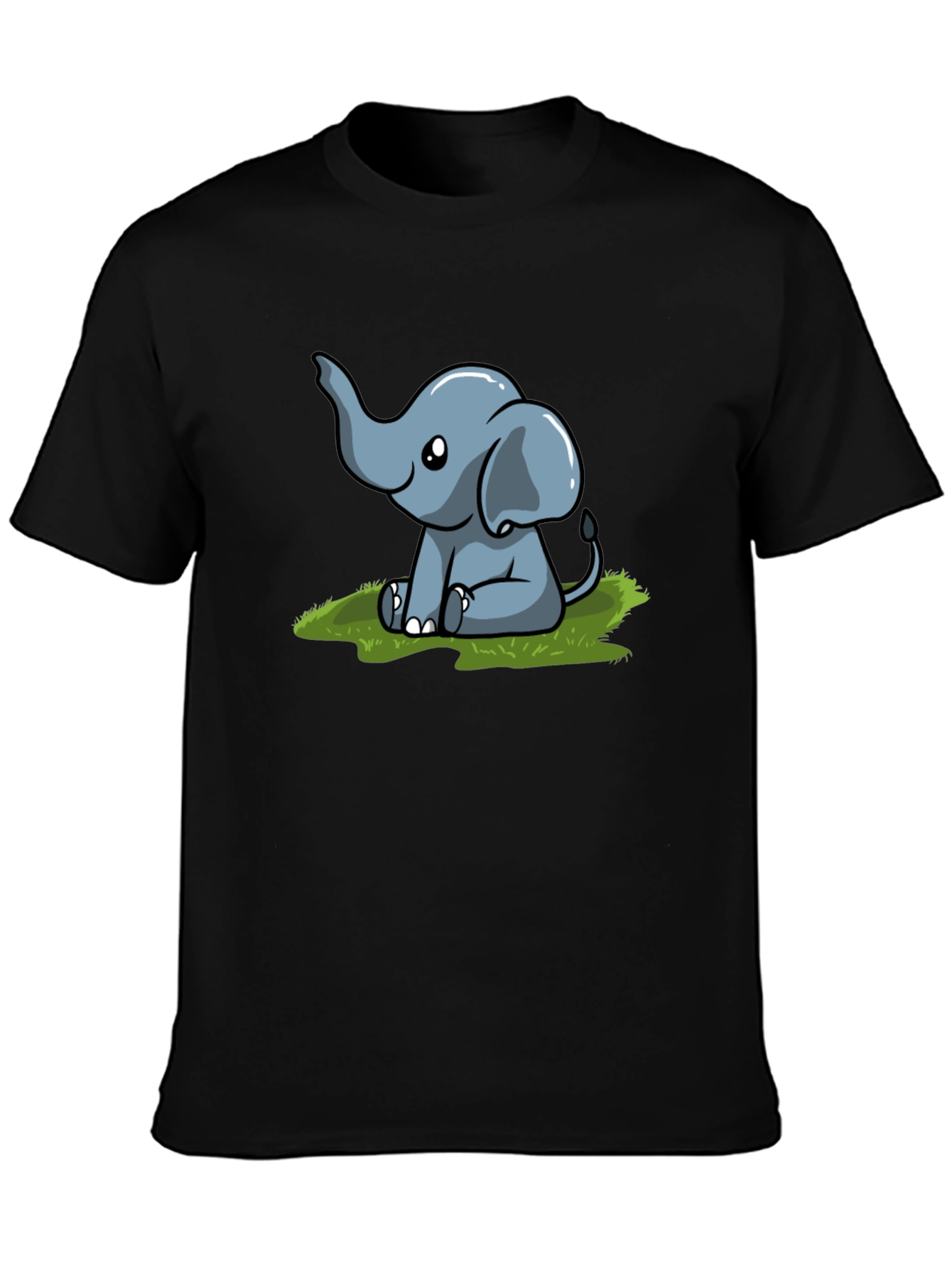 Cute Elephant Graphic T-Shirt - Black