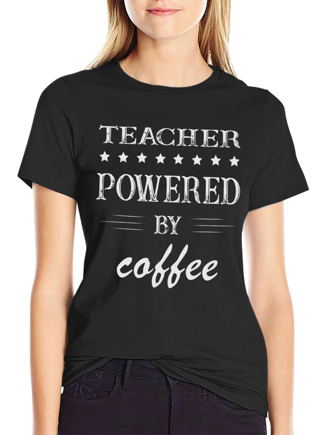Teacher Powered By Coffee Graphic Tee