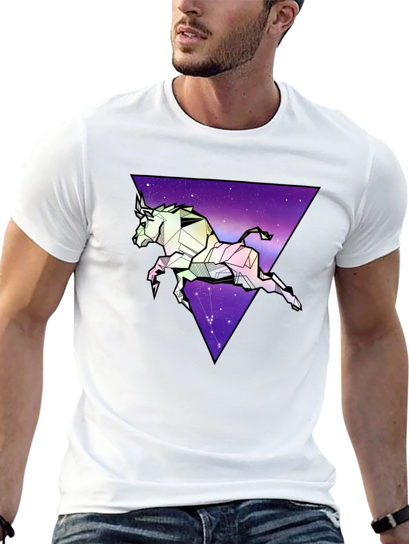 Geometric Taurus Graphic Tee - Zodiac Star Sign