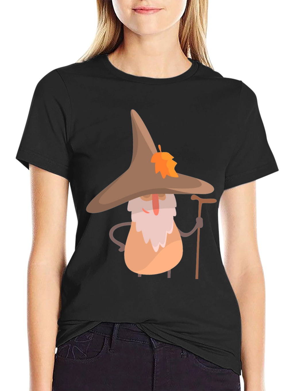 Whimsical Wizard T-Shirt - Unique Cartoon Graphic Tee