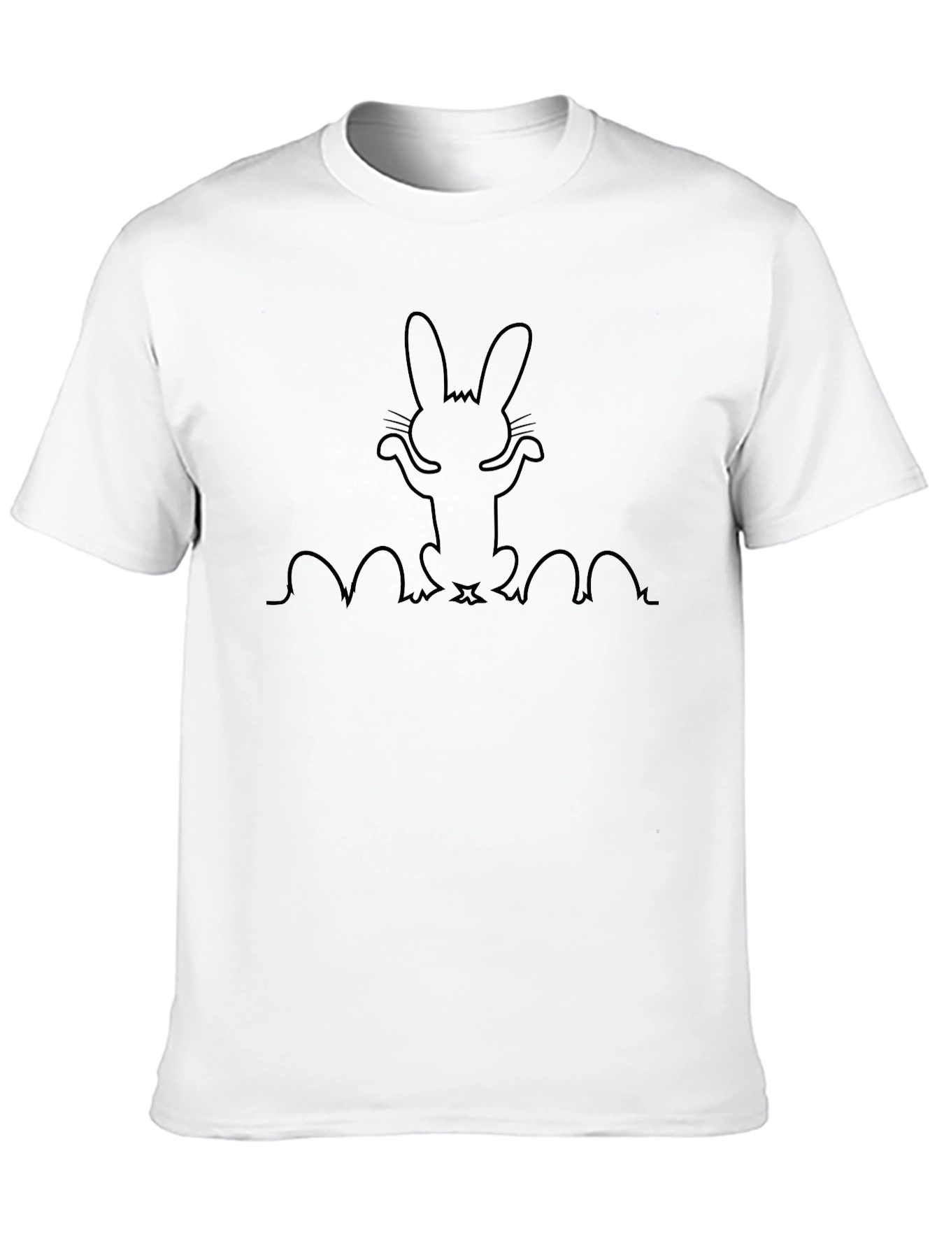 Bunny Silhouette Mens Black Graphic Tee