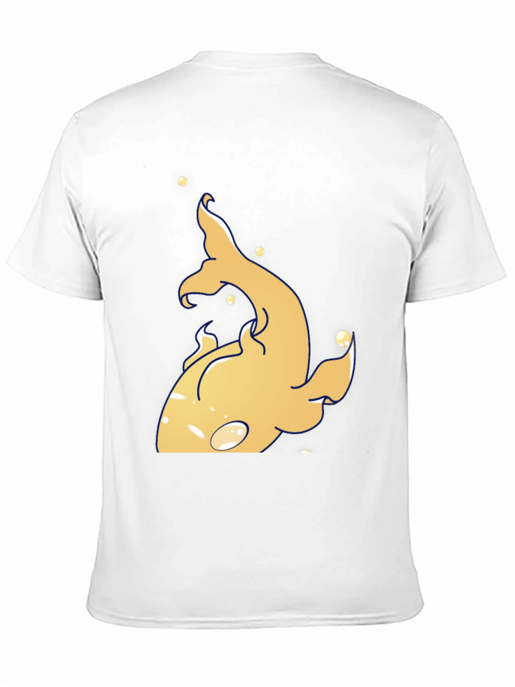 Unique Gold Fish Graphic Black T-Shirt