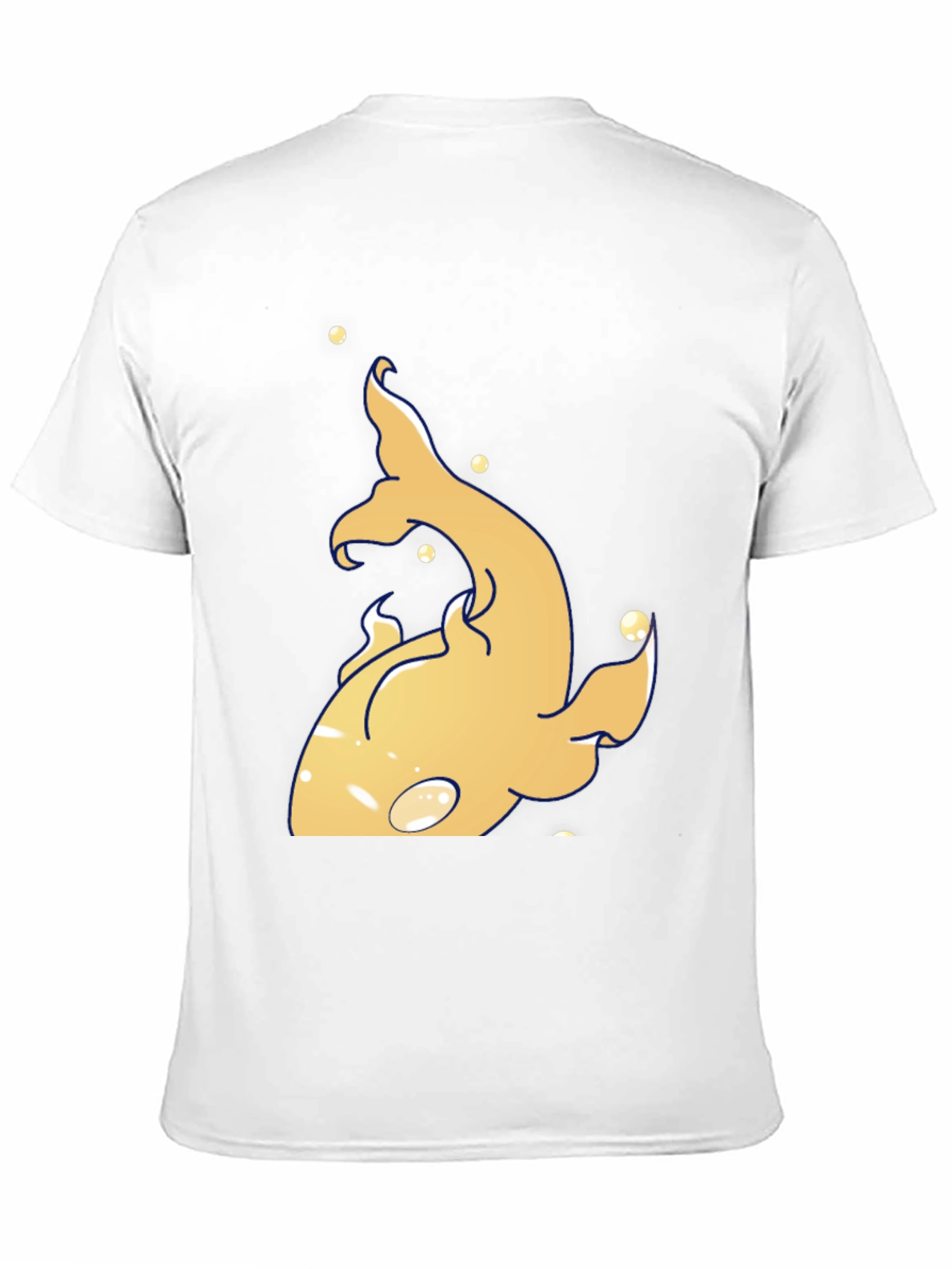 Unique Gold Fish Graphic Black T-Shirt