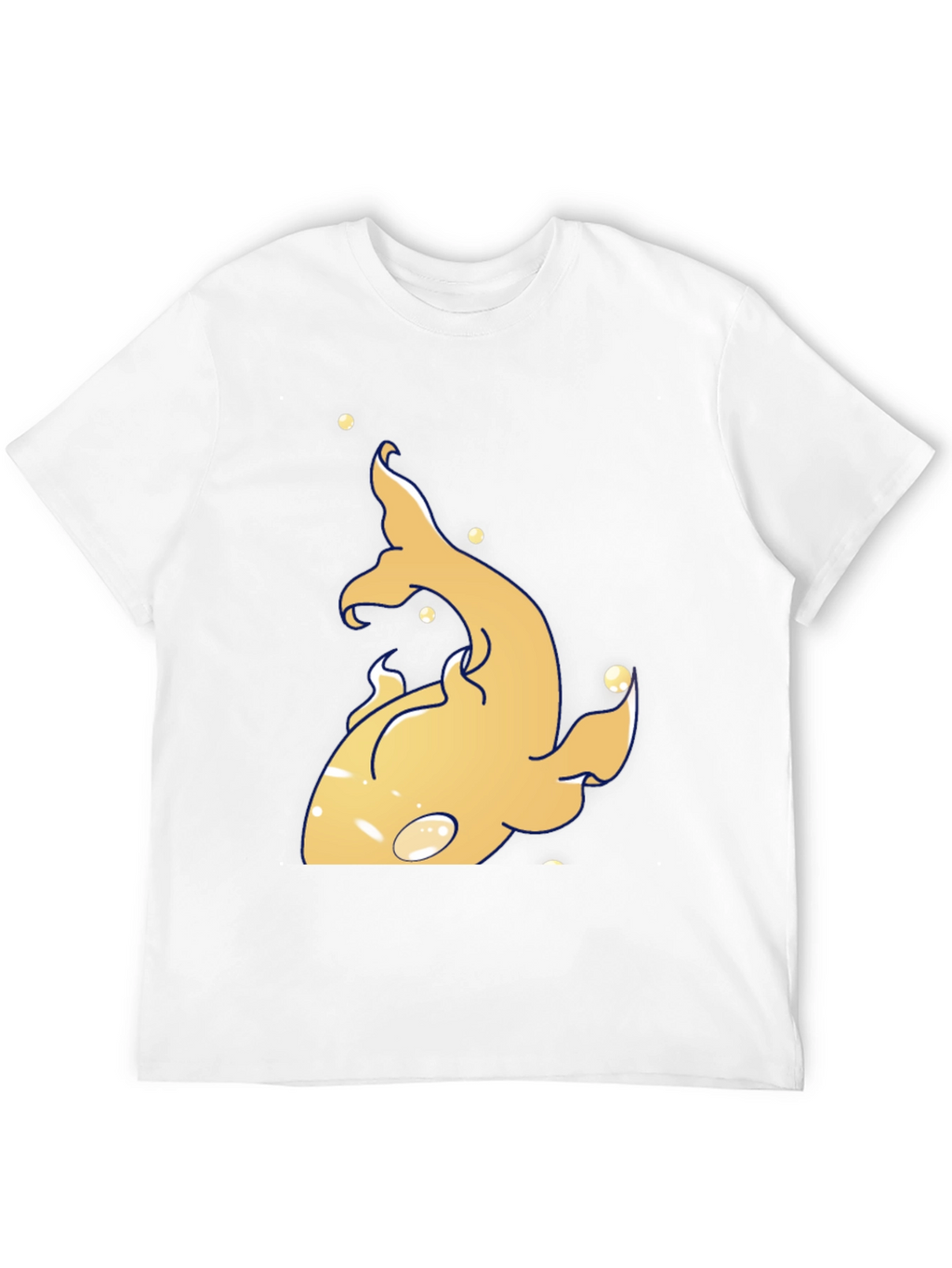 Unique Gold Fish Graphic Black T-Shirt