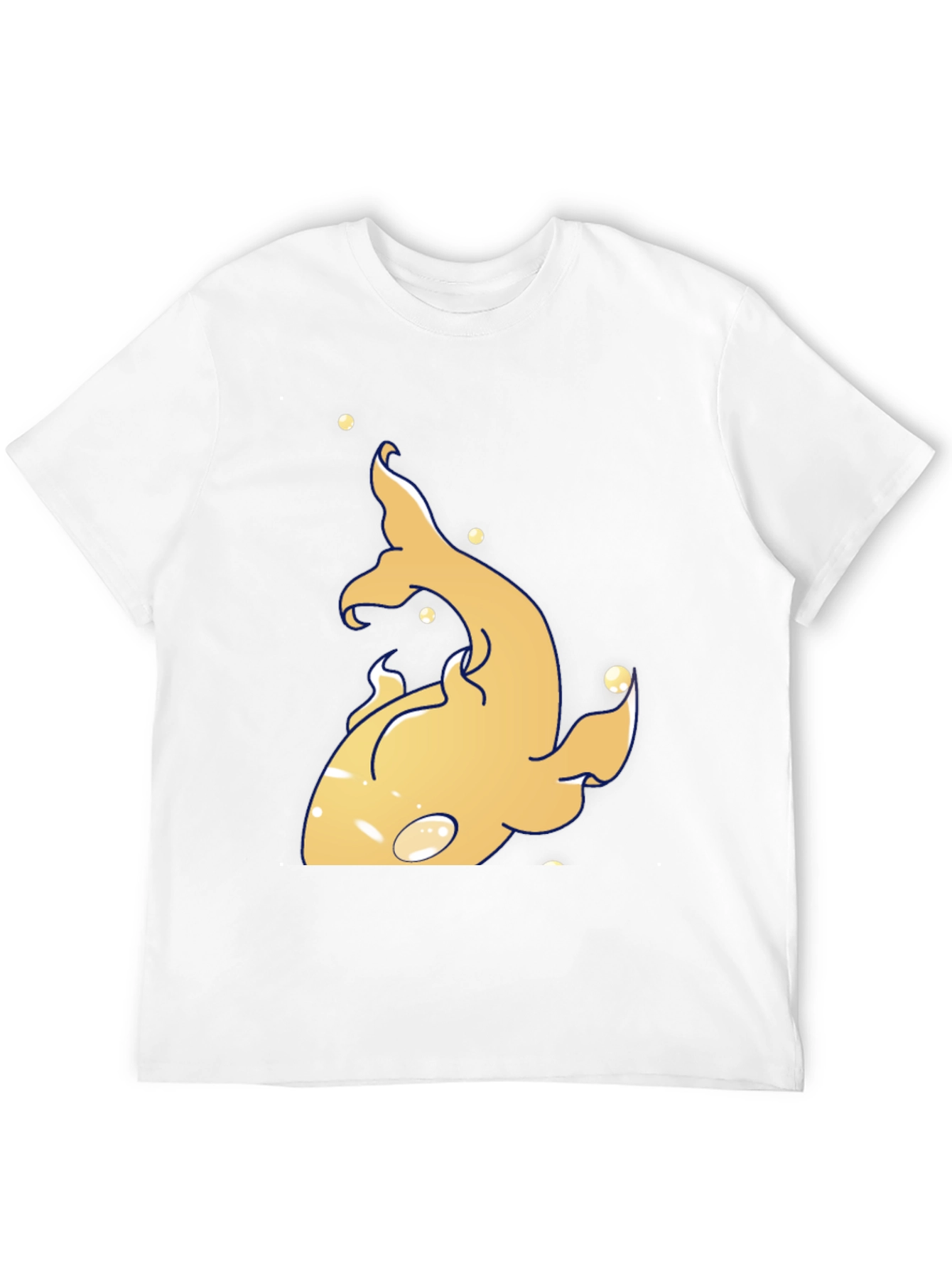 Unique Gold Fish Graphic Black T-Shirt