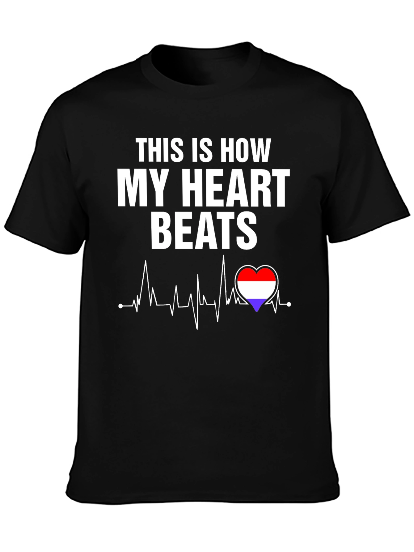 Heartbeat Flag T-Shirt - Stylish Patriotic Tee
