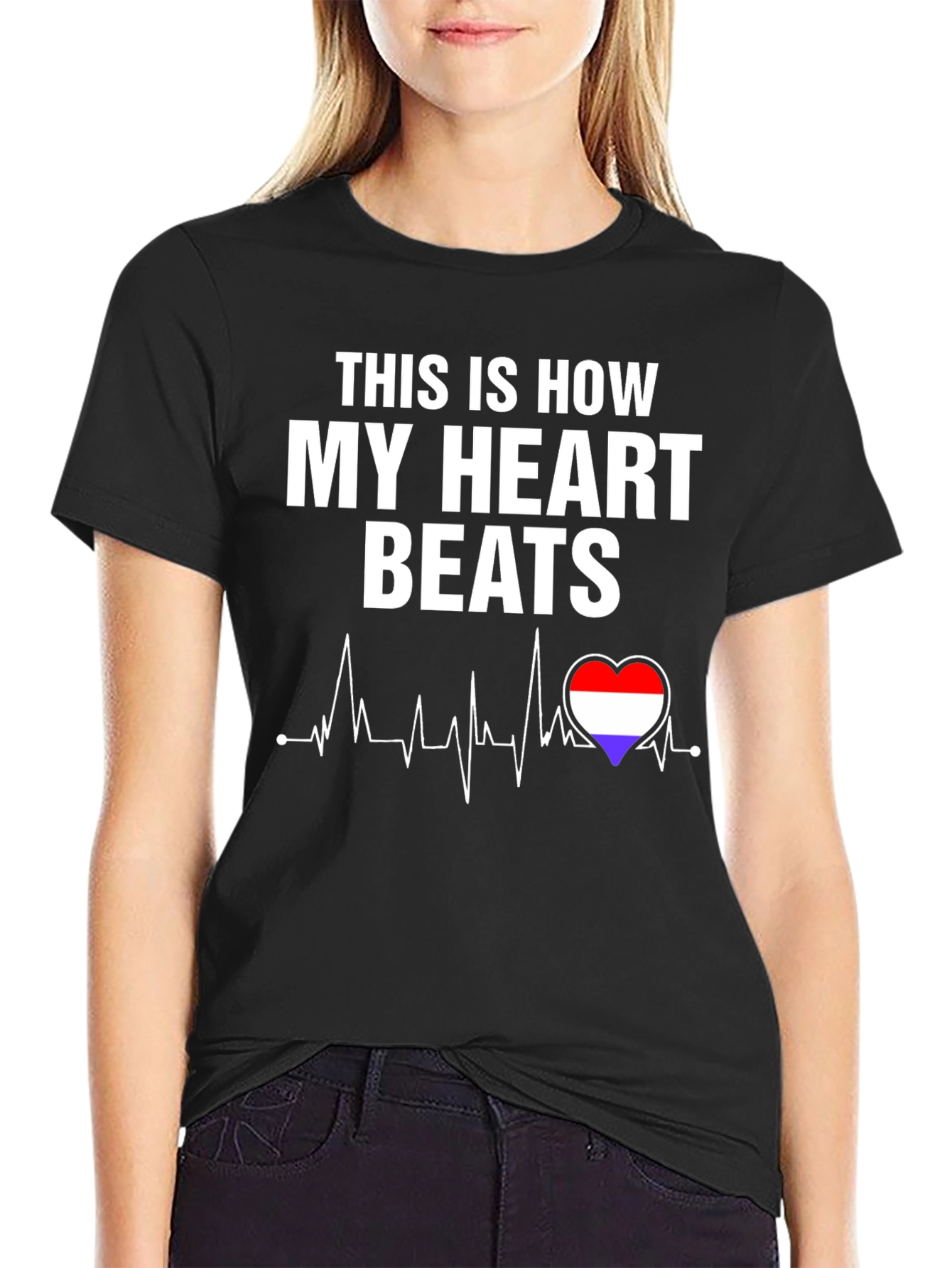 Heartbeat Flag T-Shirt - Stylish Patriotic Tee