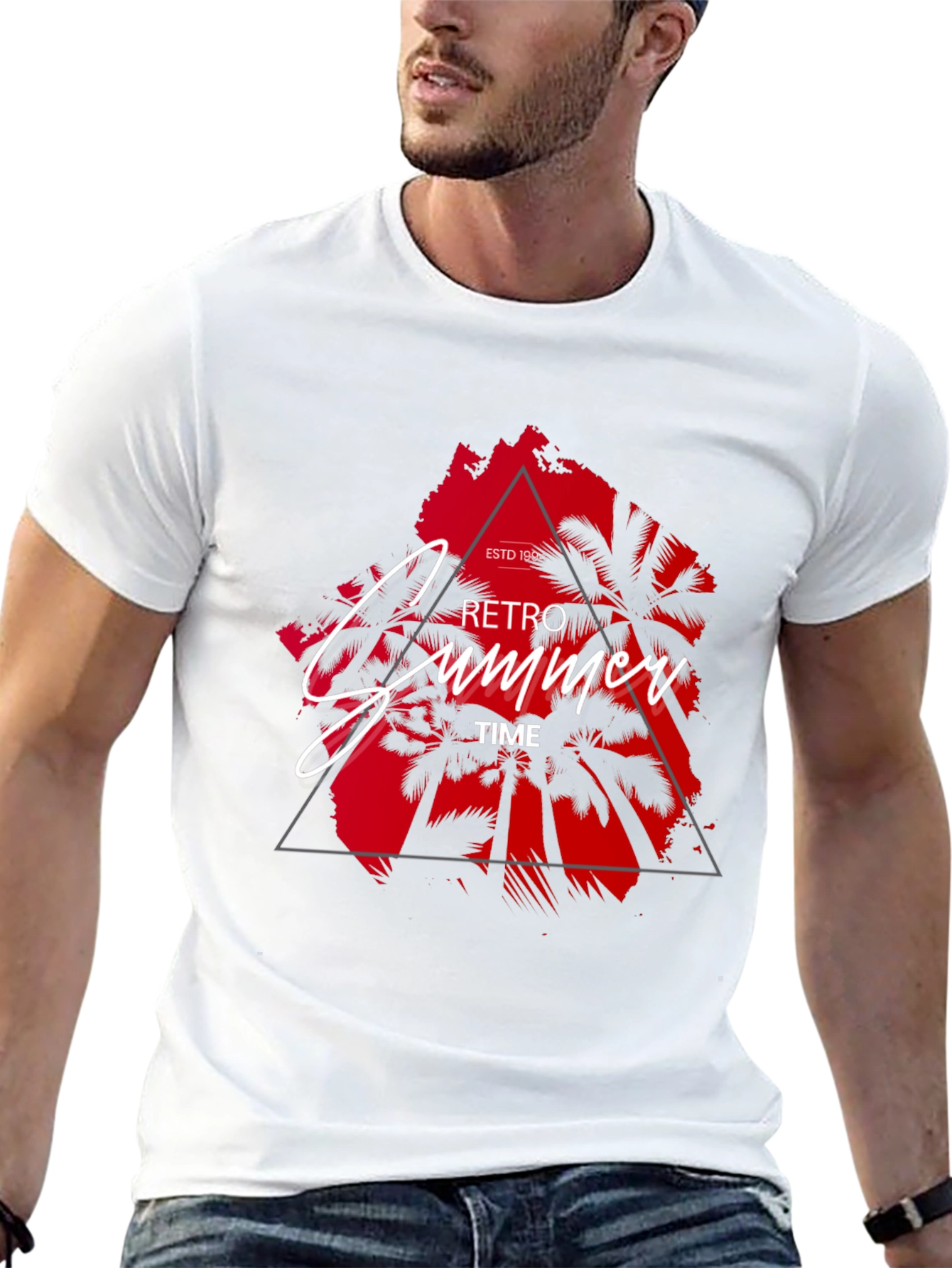 Retro Summer Time Black T-Shirt