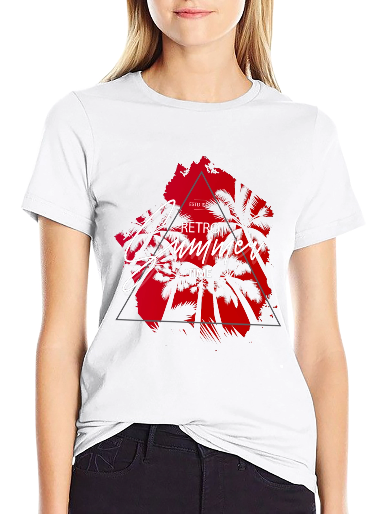 Retro Summer Time Black T-Shirt