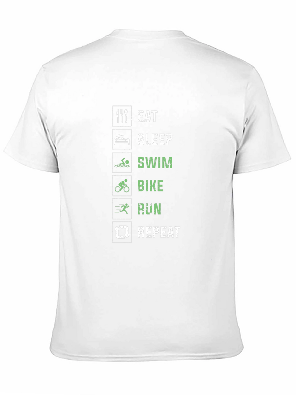 Eat Sleep Swim Bike Run Repeat Black T-Shirt