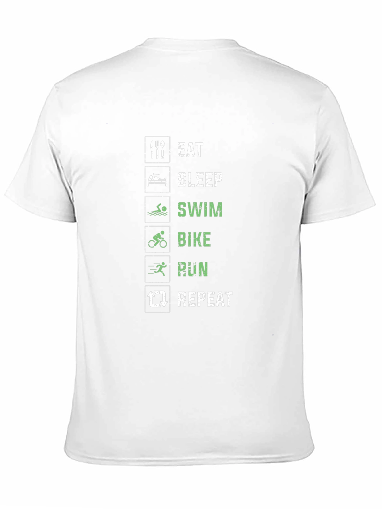 Eat Sleep Swim Bike Run Repeat Black T-Shirt