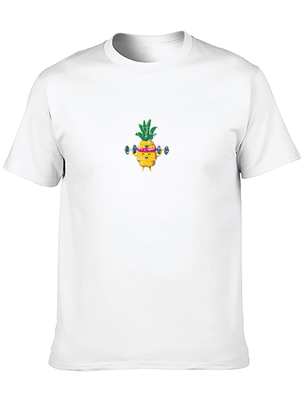 Gym Pineapple T-Shirt - Black Cotton Crew Neck Tee