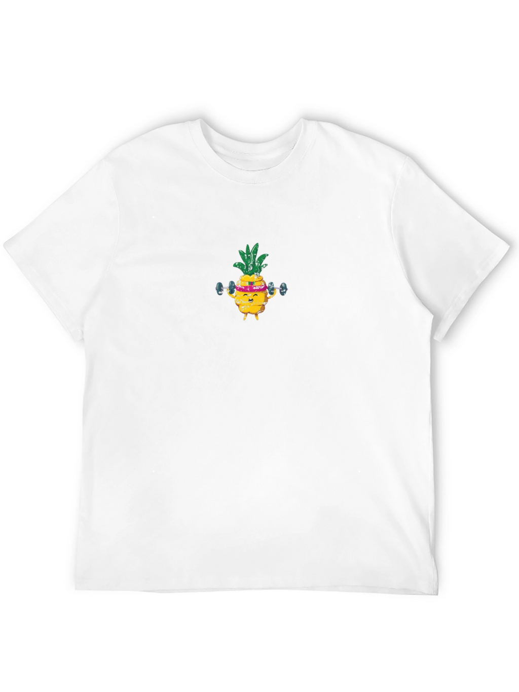 Gym Pineapple T-Shirt - Black Cotton Crew Neck Tee