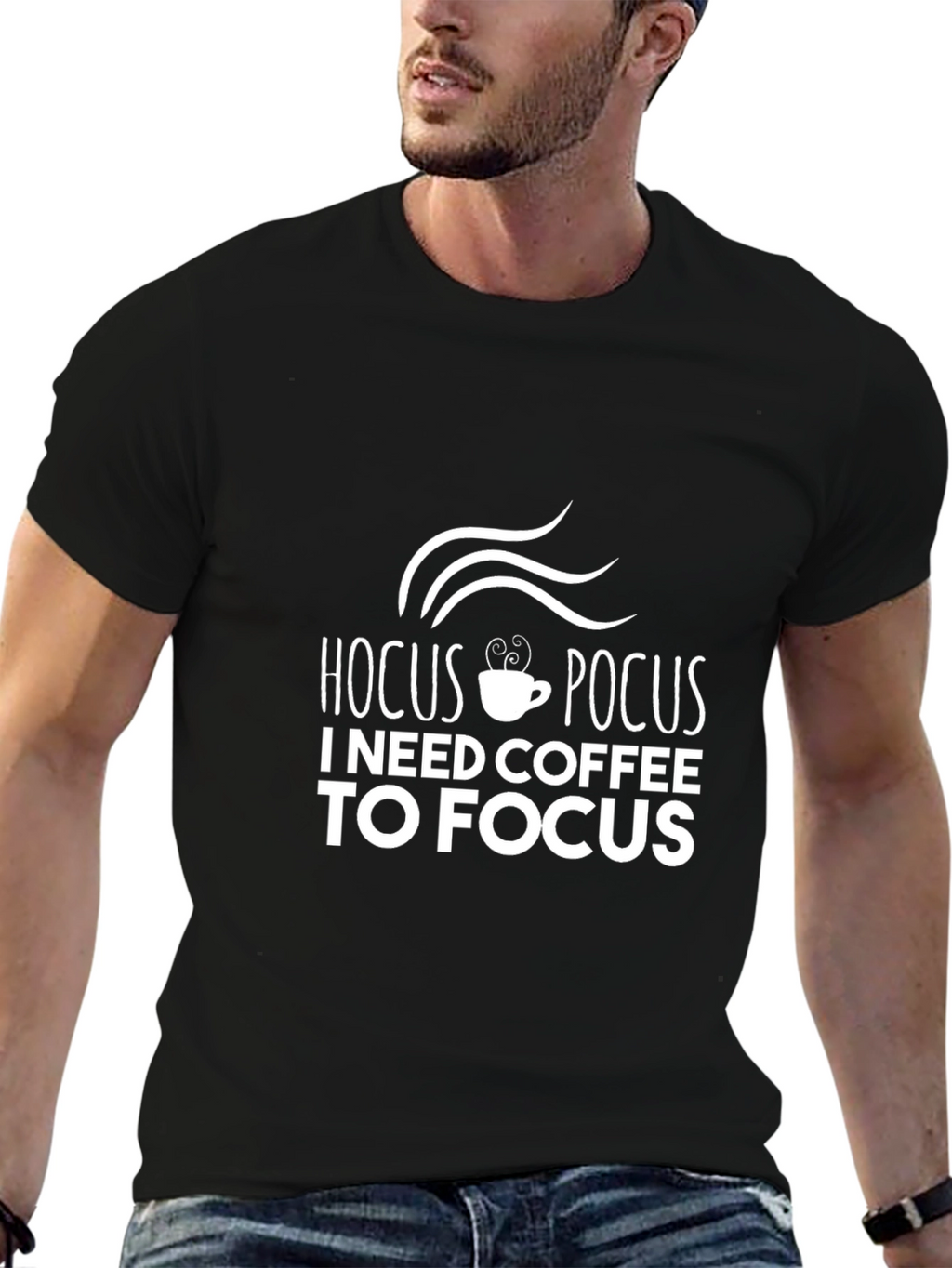 Hocus Pocus Coffee T-Shirt - Mens Black Cotton Tee