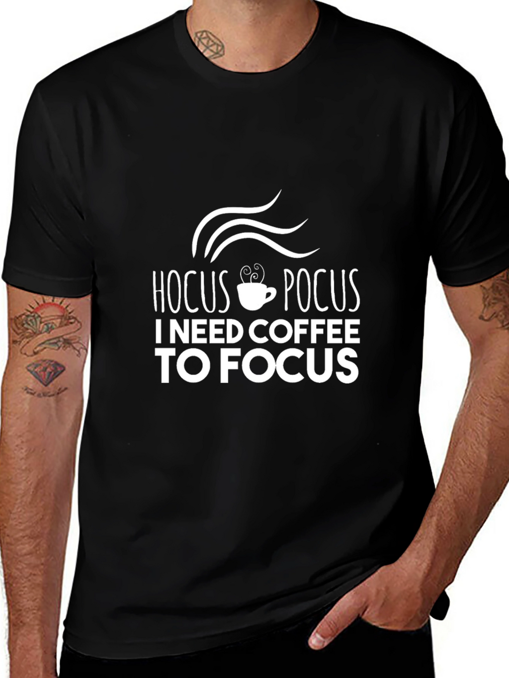 Hocus Pocus Coffee T-Shirt - Mens Black Cotton Tee