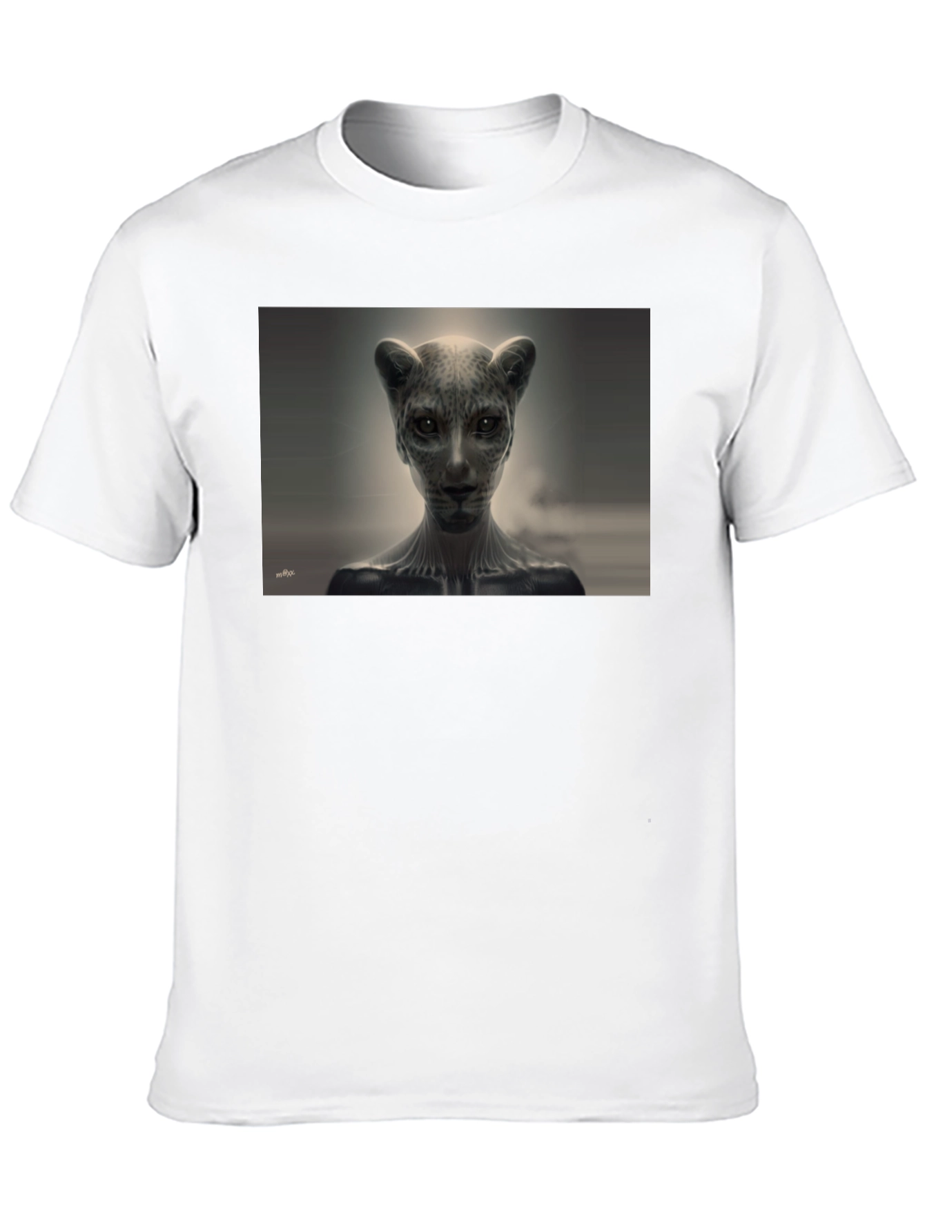 Abstract Feline Graphic Tee - Black