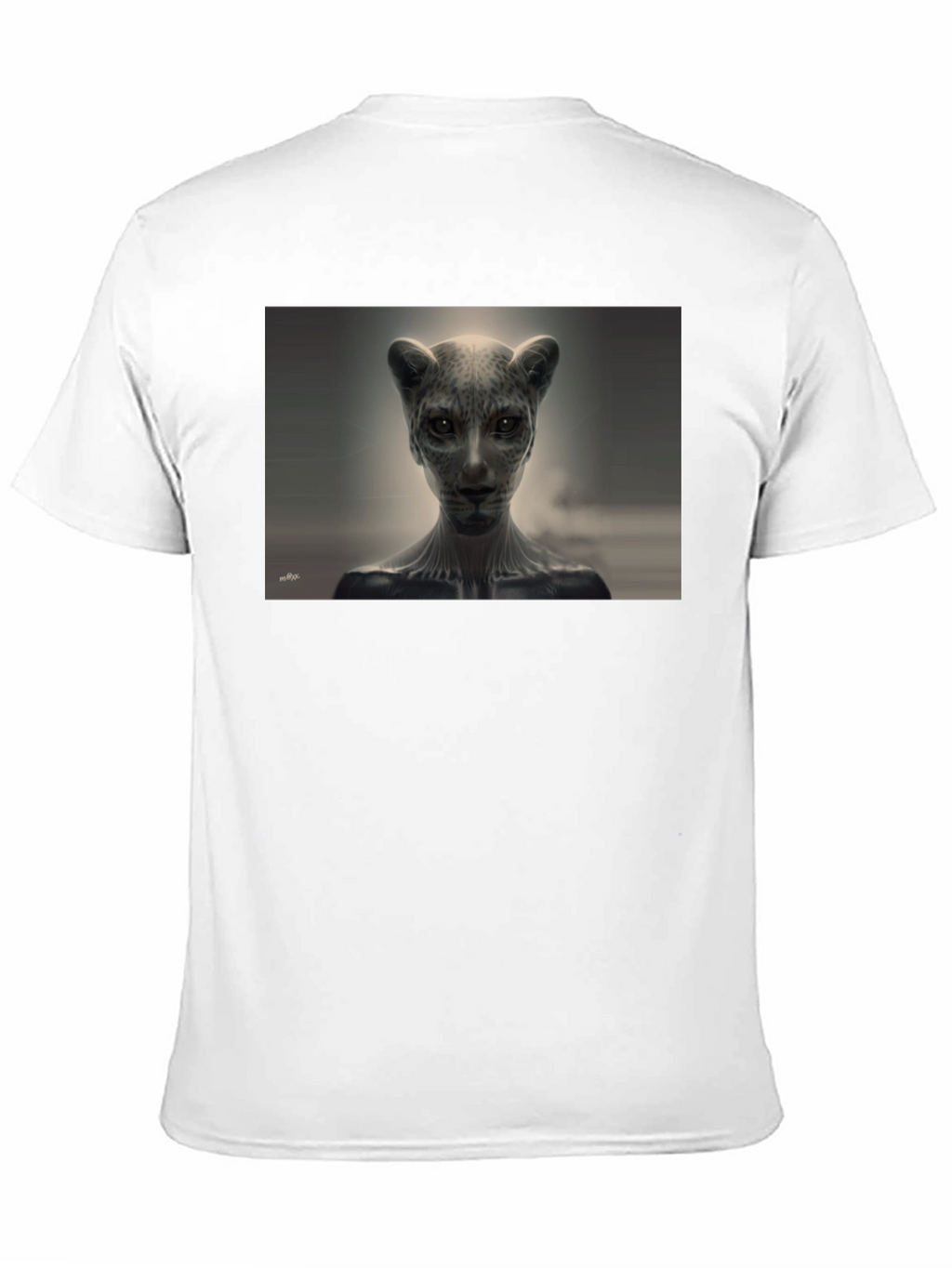 Abstract Feline Graphic Tee - Black