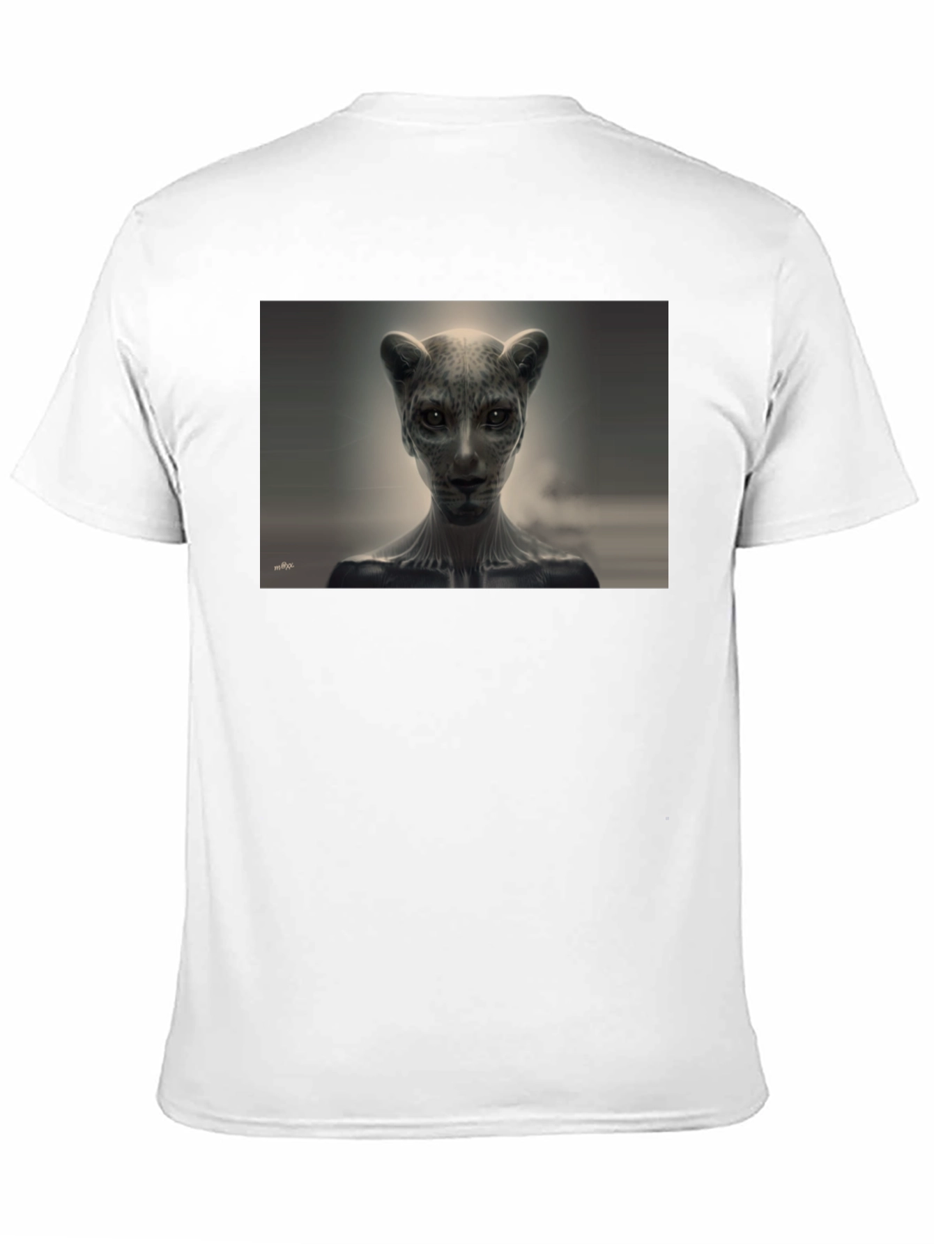 Abstract Feline Graphic Tee - Black