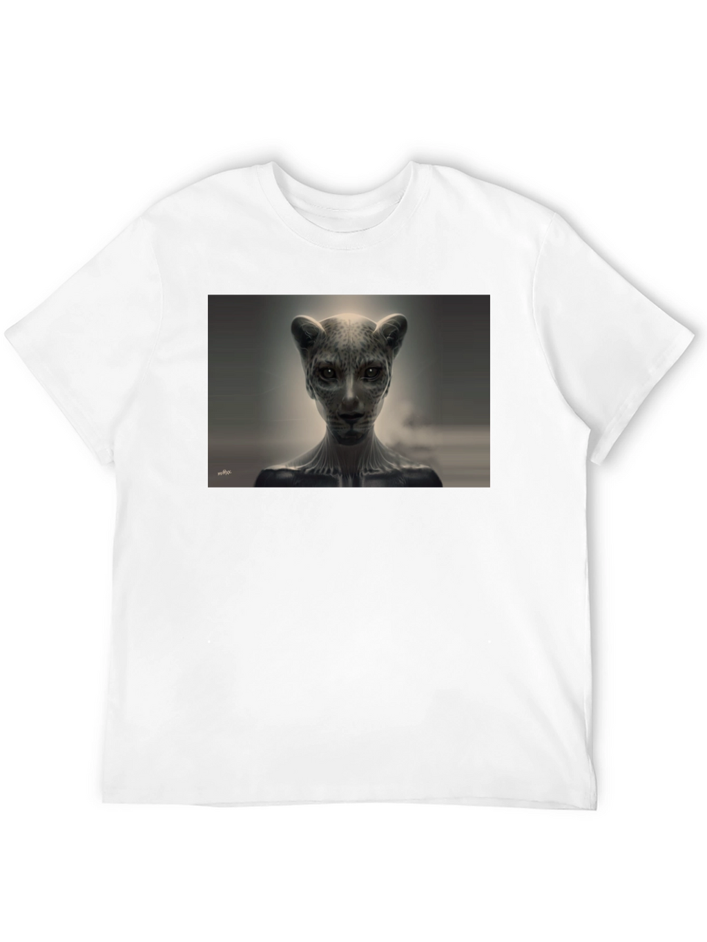Abstract Feline Graphic Tee - Black