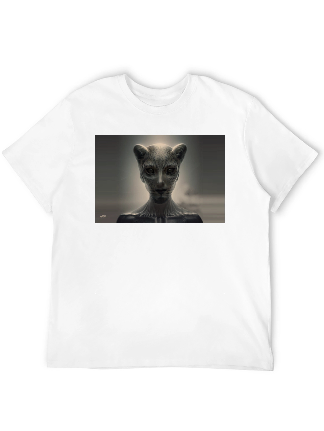 Abstract Feline Graphic Tee - Black
