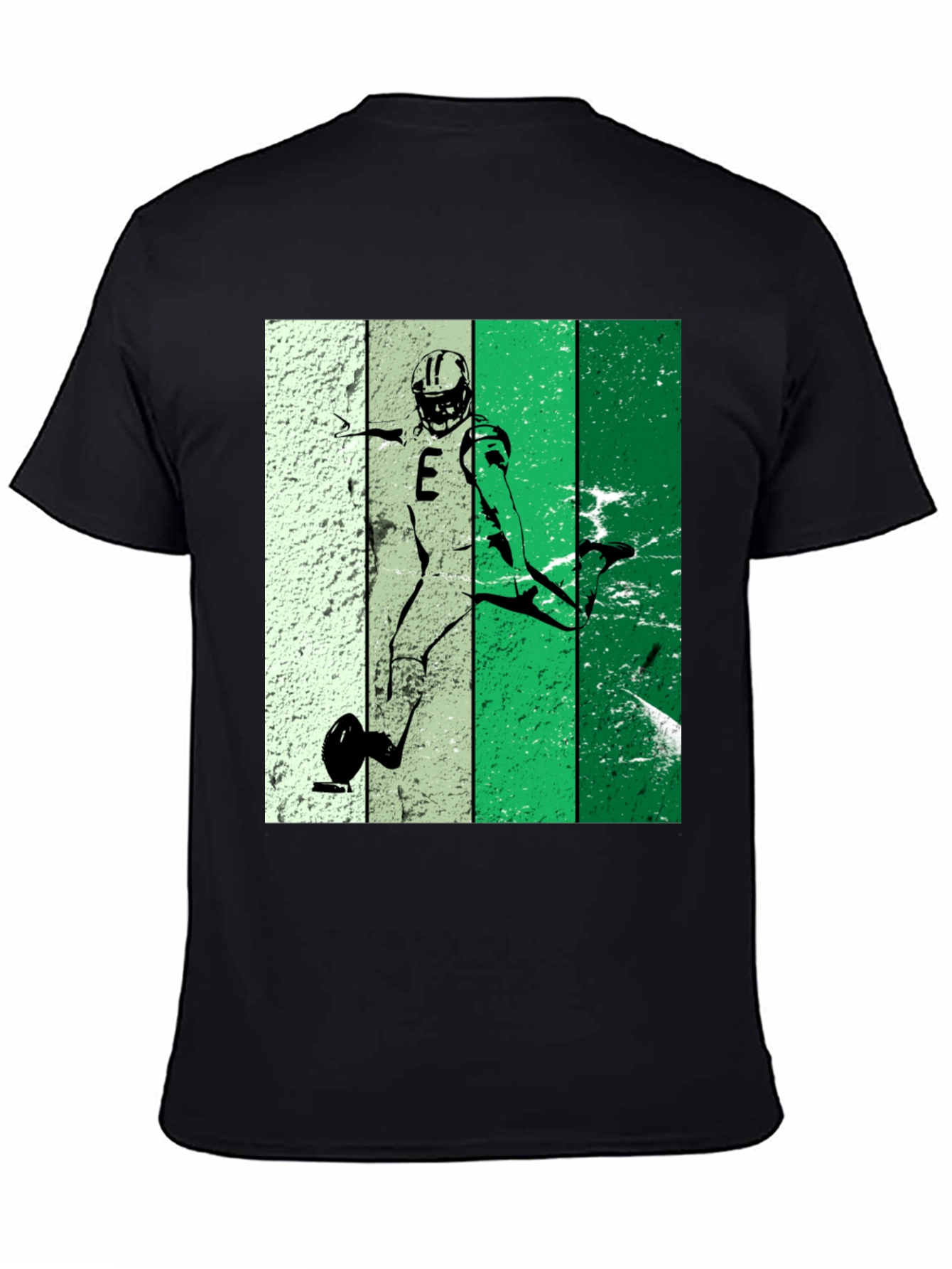 Retro Football Kicker Graphic Tee - Black