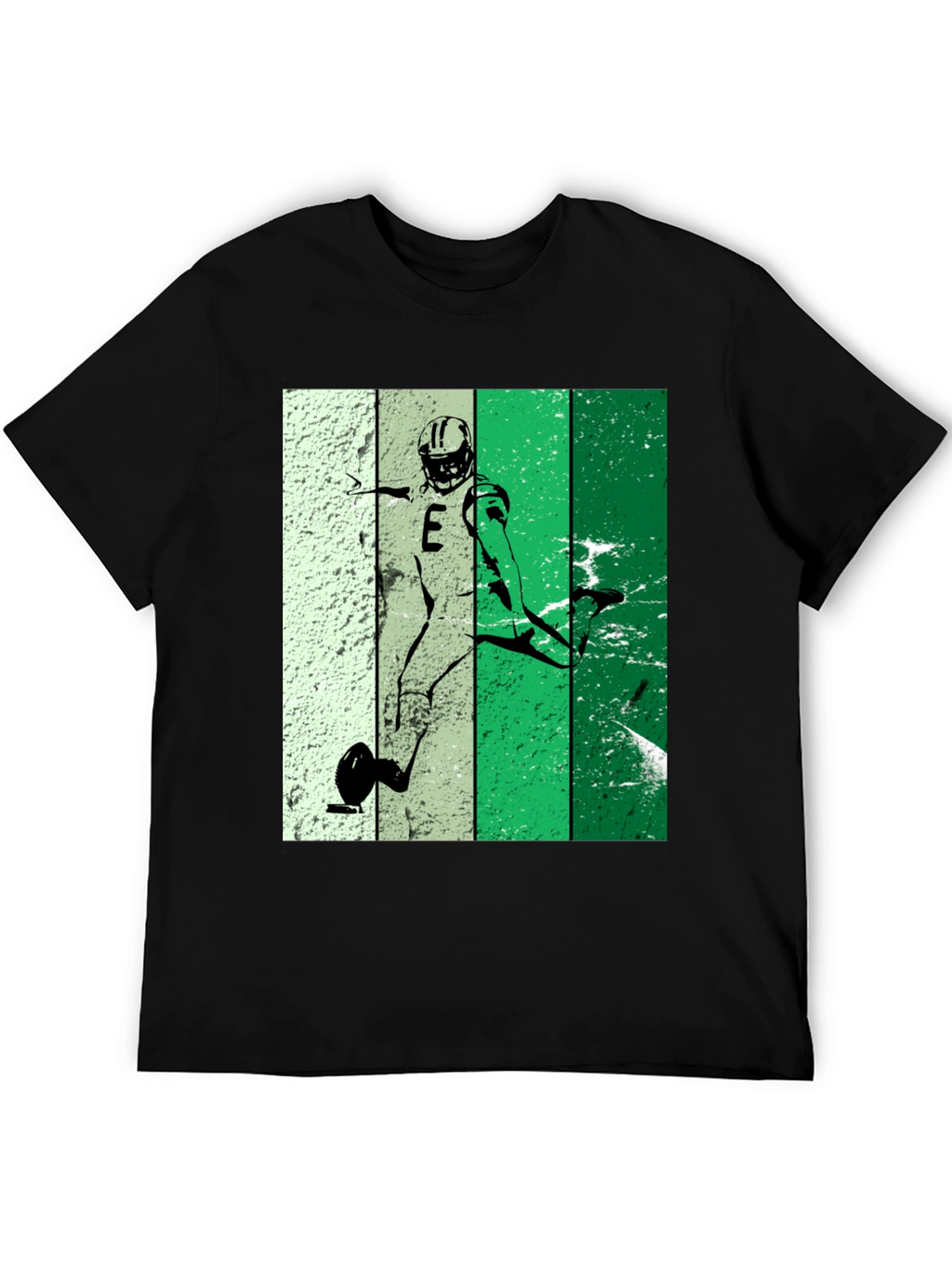 Retro Football Kicker Graphic Tee - Black