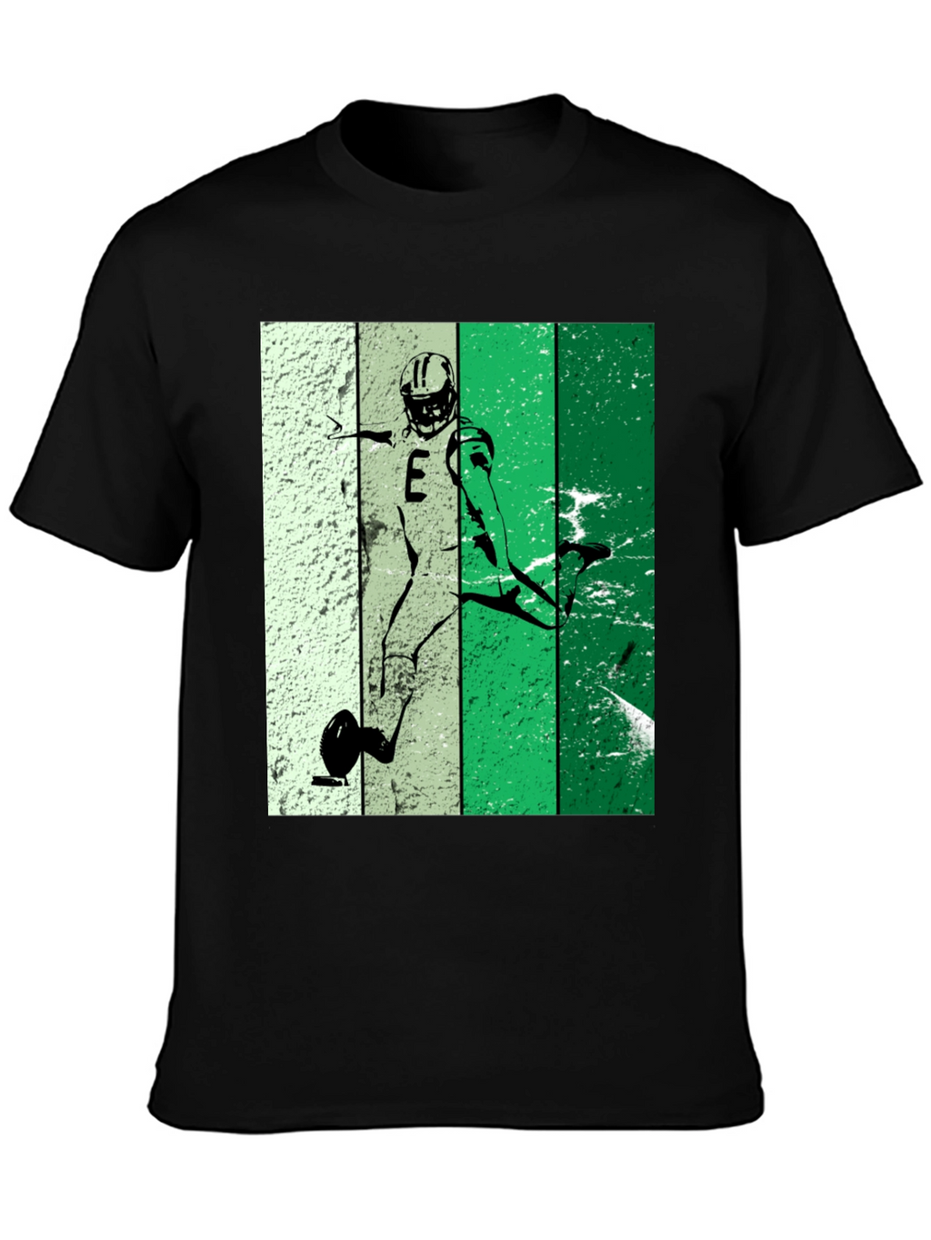 Retro Football Kicker Graphic Tee - Black