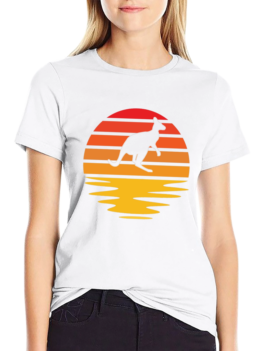Kangaroo Sunset Graphic T-Shirt