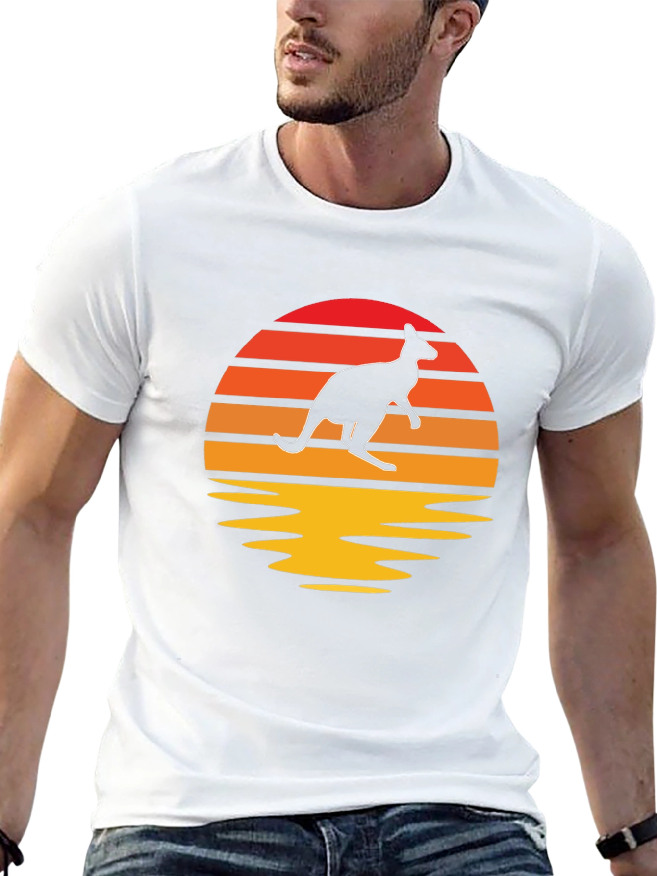 Kangaroo Sunset Graphic T-Shirt