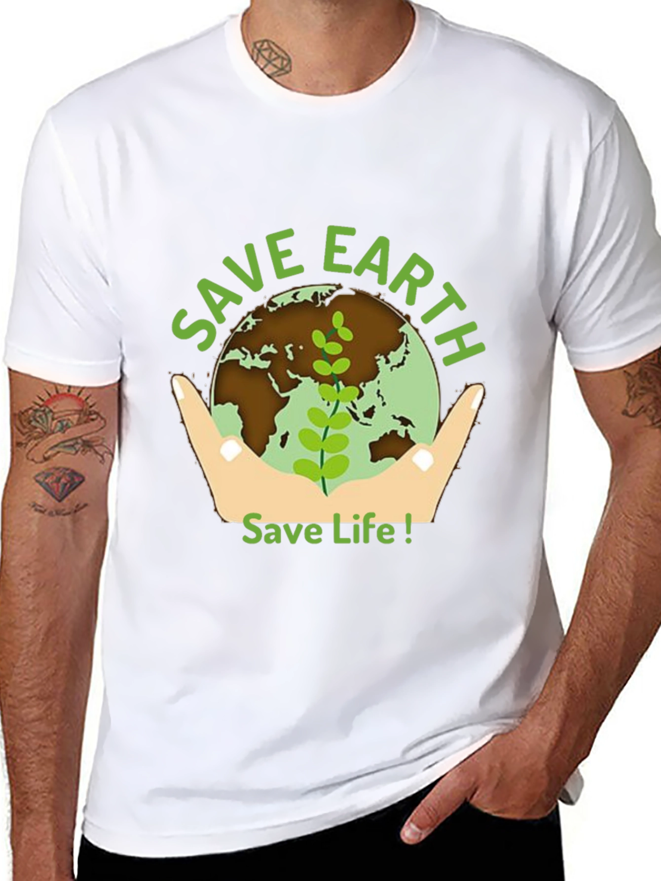 Save Earth Graphic Tee - Black