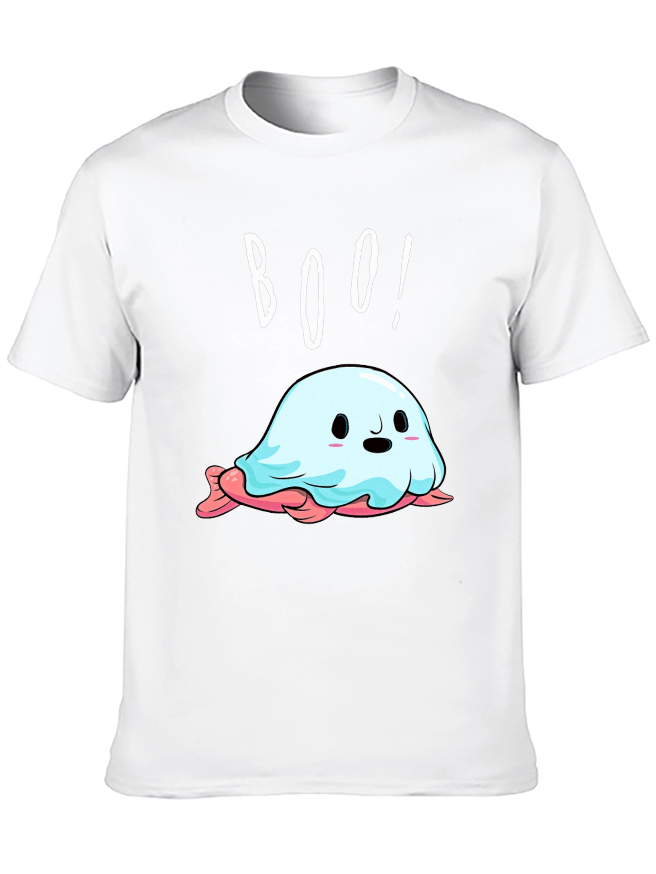 Boo! Cute Ghost Graphic Tee - Halloween Style